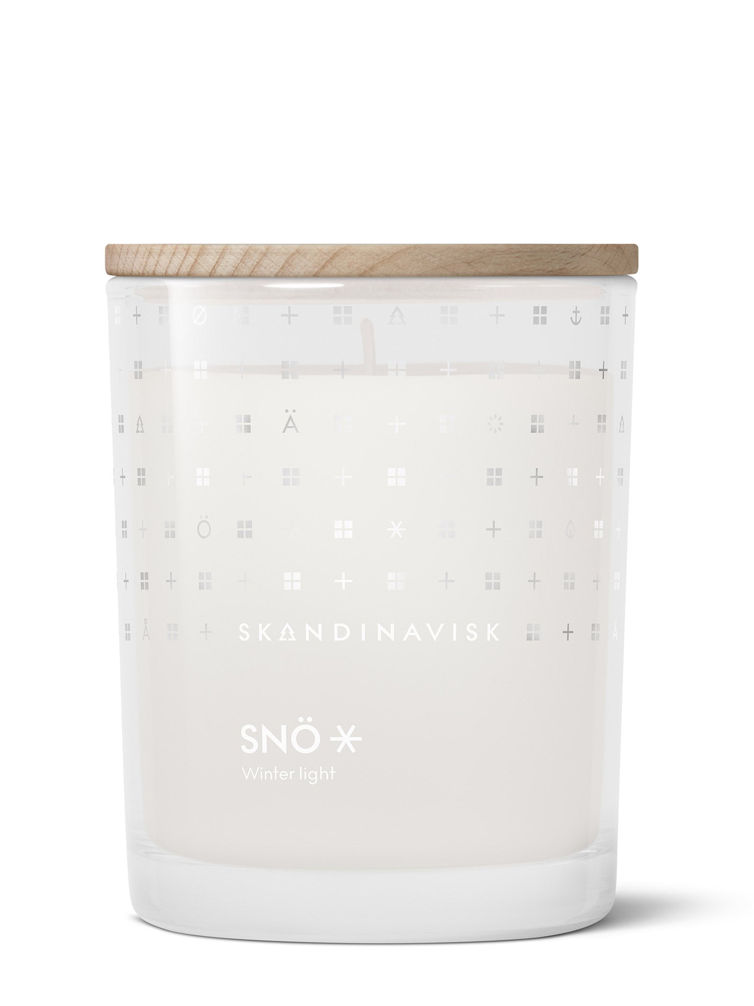 SNÖ duftlys i frostet krukke med trelokk, «Winter Light»