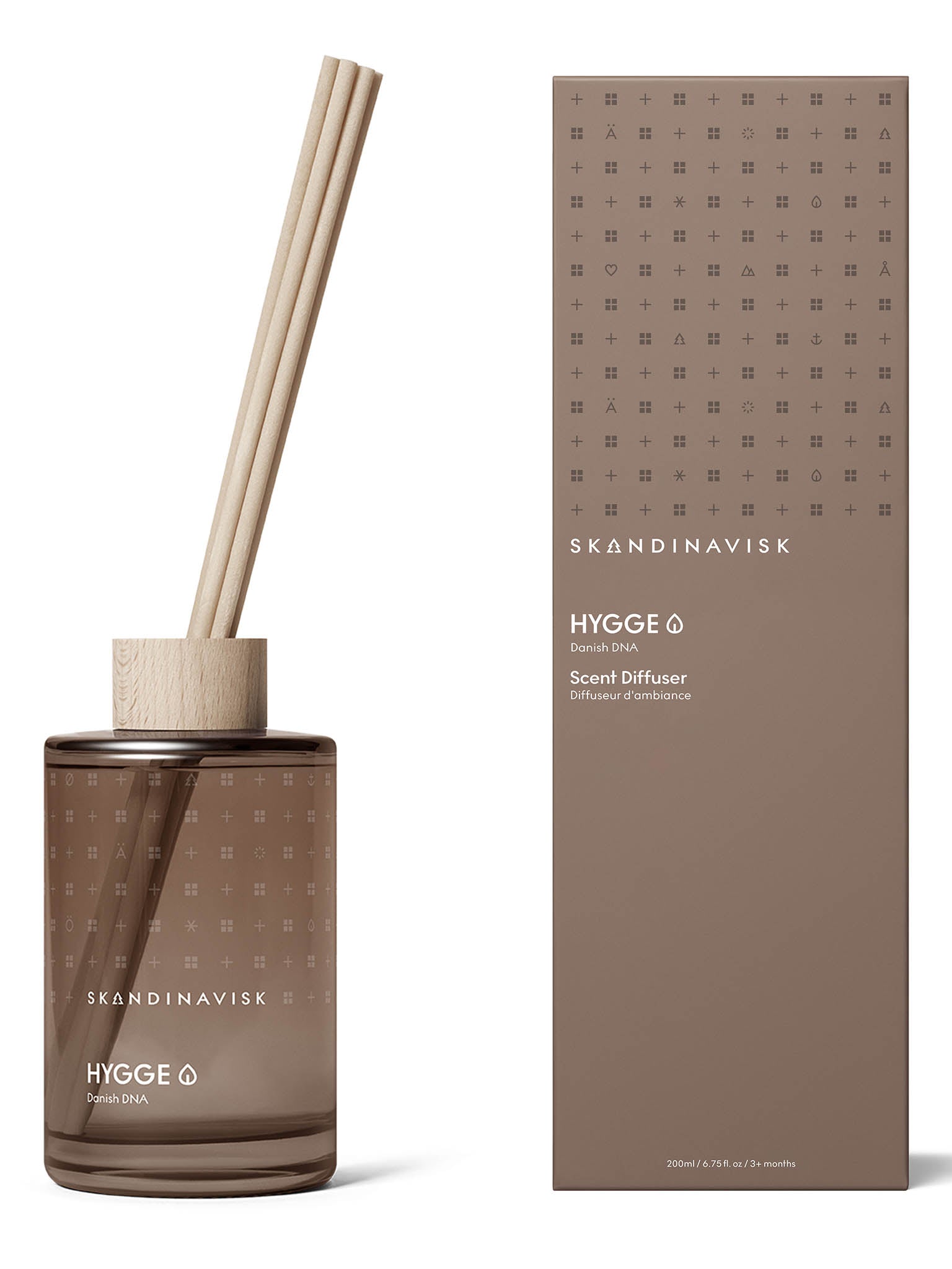 Duftdiffuser HYGGE 200 ml med rør og brunt glass