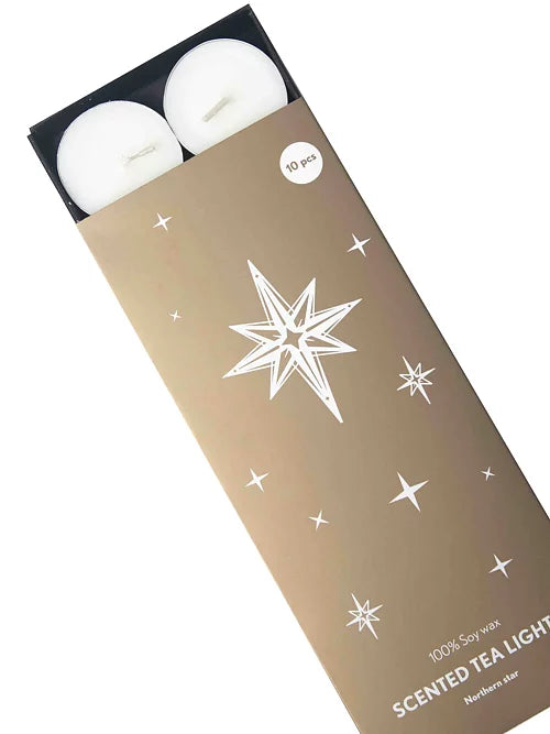 Dufttealights North.star, 10 stk.: eske med synlige tealights