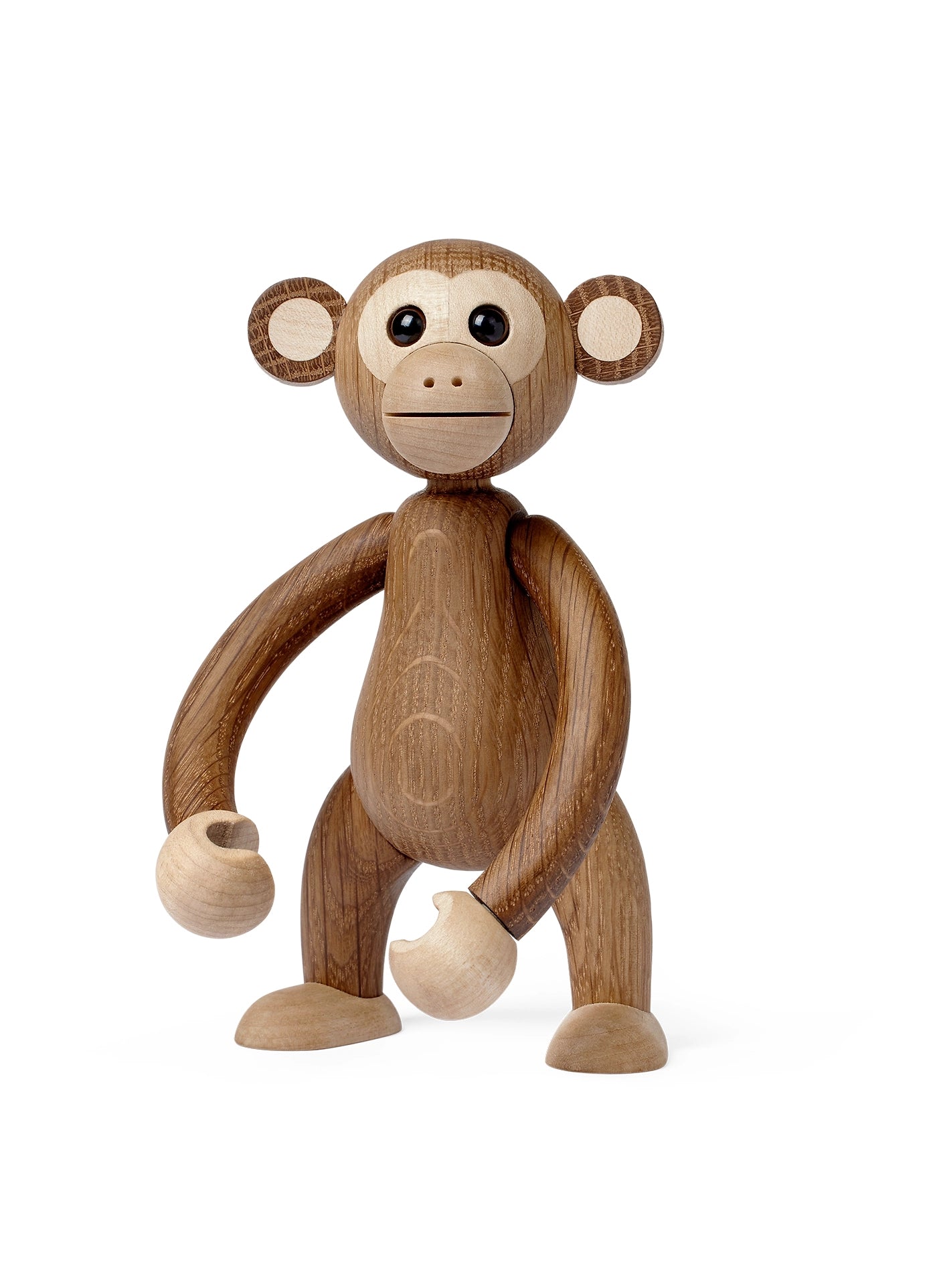 Apefigur i tre-look med rundt ansikt og buet hale