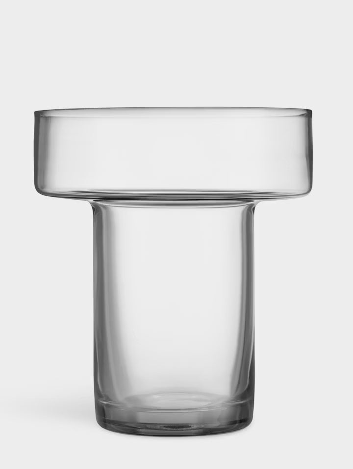 Mini-glassvase med bred toppkant og sylindrisk glasskropp